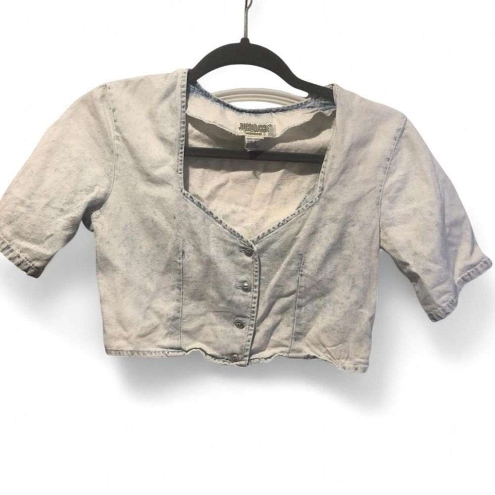 Jordache vintage 90s Light Blue Denim crop top